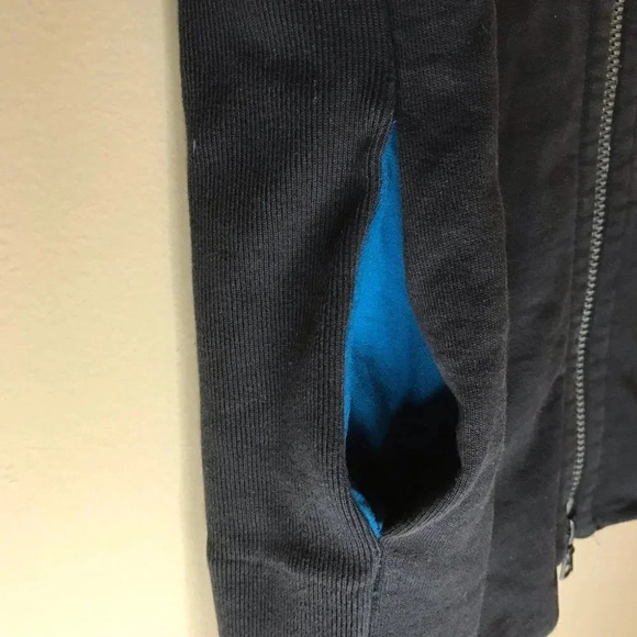 Rogan NYC Full Zip Long Sleeve Hoodie Sweatshirt black blue women’s size Small - Picture 3 of 12